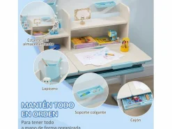 Homcom Mesa De Ordenador|Pupitre infantil 80x52x109 cm