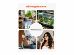 Purificador de Agua UV SucceBuy, 22,7 l/min Para Agua Potable Limpia Plateado New