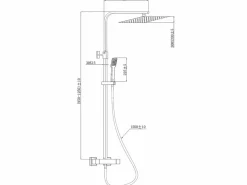 Essebagno Quartos 300 columna de ducha oro cepillado con mando termostático Dorado Clearance