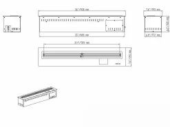 Quemador de bioetanol Smart APP, insertable automático empotrado 100 PRO-LINE^