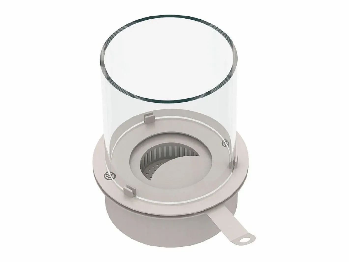 Quemador redondo con cristal para chimenea de bioetanol, biochimenea de acero inoxidable, 3 lt diámetro 30 cm Plateado Clearance