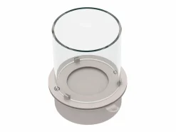 Quemador redondo con cristal para chimenea de bioetanol, biochimenea de acero inoxidable, 3 lt diámetro 30 cm Plateado Clearance