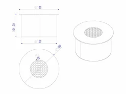 Quemador redondo para chimenea de bioetanol, acero inoxidable, 2 litros, diámetro 20 cm. Plateado Online