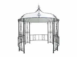 EXPERTLAND Quiosco TILCARA metal lona D300xAlt. 290 cm Blanco Negro