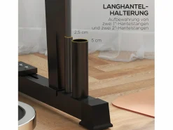 Rack para mancuernas de 3 niveles, capacidad de 200 kg, acero, (131 x 75 x 80 cm) Negro