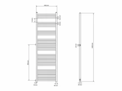 LuxeBath Radiador calefacción baño recambio renovación calefactor 500 x 1800 mm Blanco Clearance