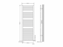 LuxeBath Toallero Eléctrico|Radiador con resistencia eléctrica 1200W, 600 x 1800 mm, , conexión lateral