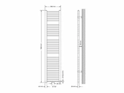 LuxeBath Toallero Eléctrico|Radiador de baño, 300 x 1800 mm, , recto con conexión central