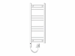 ECD Germany Radiador de baño eléctrico LuxeBath Sahara 300x800mm Conexión lateral derecha Elemento calefactor 600W Blanco Best