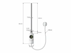 ECD Germany Radiador de baño eléctrico LuxeBath Sahara 300x800mm Conexión lateral derecha Elemento calefactor 600W Blanco Best