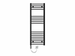 Radiador de baño eléctrico antracita, elemento calefactor cromado de 1200 W^LuxeBath New