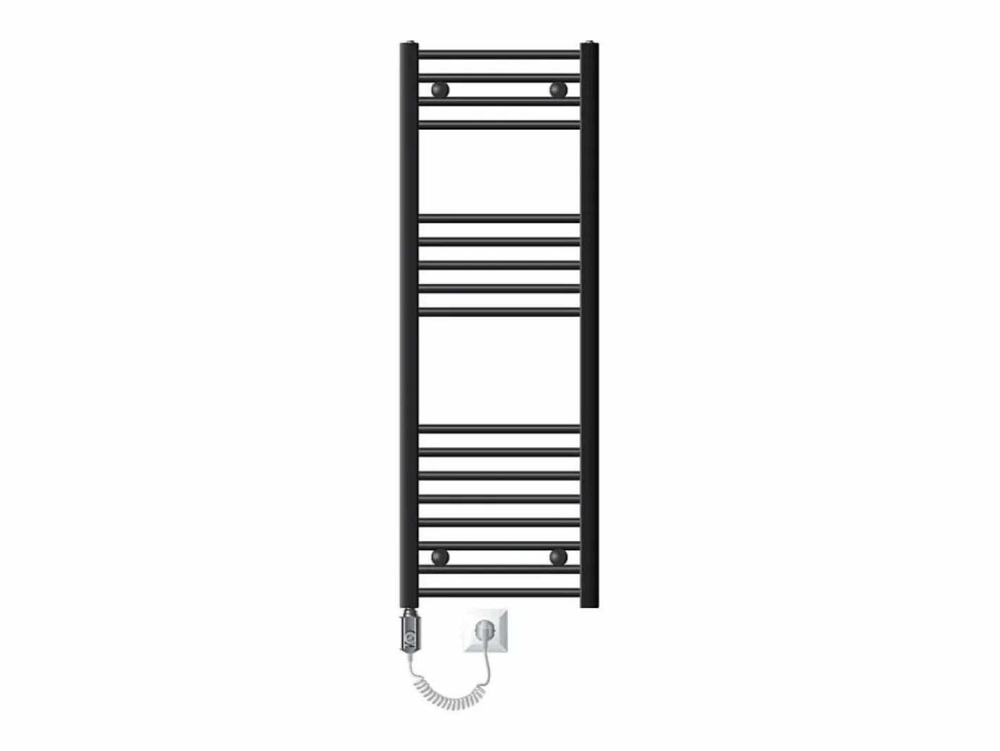 Radiador de baño eléctrico antracita, elemento calefactor cromado de 1200 W^LuxeBath New