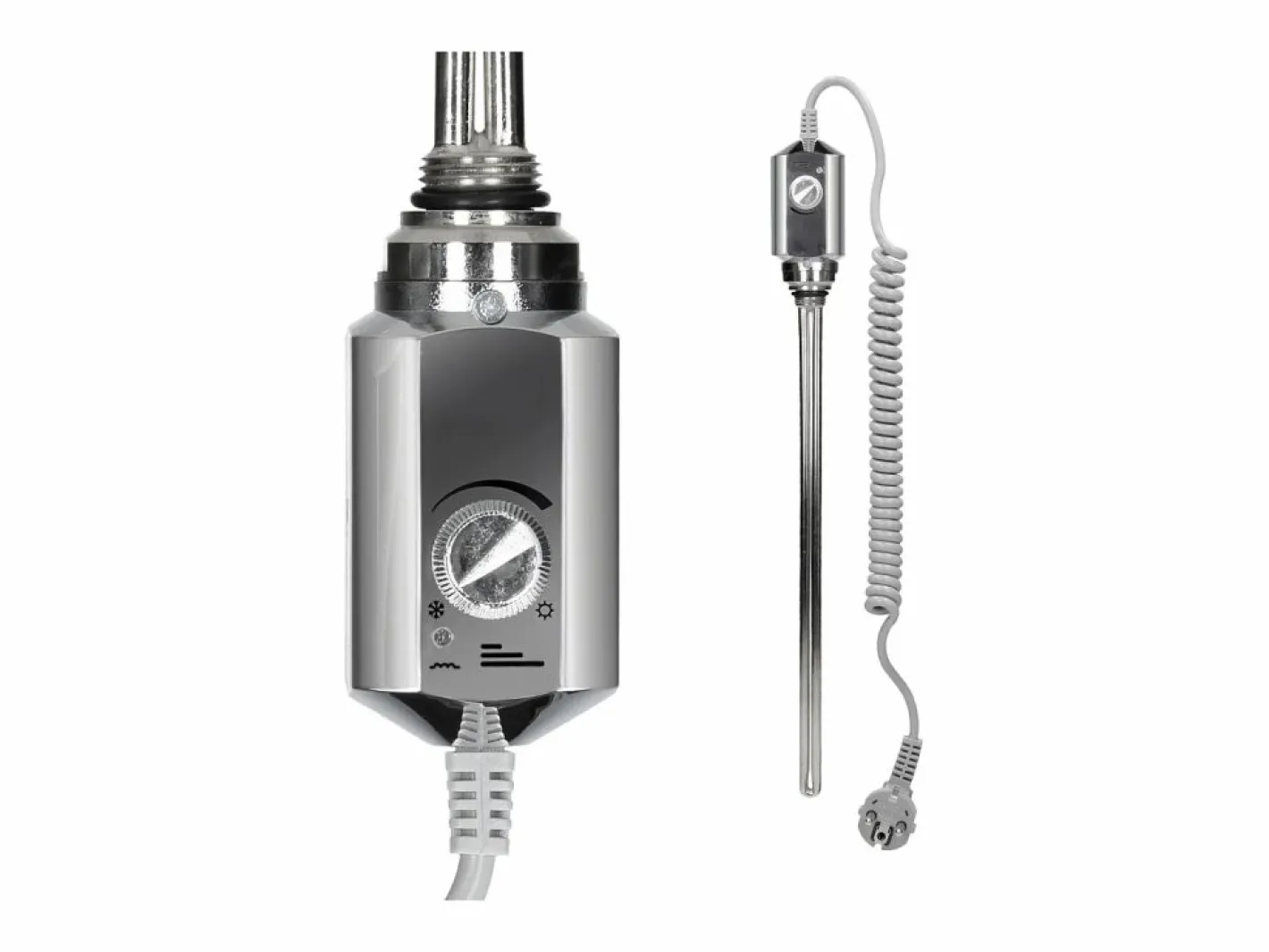 Radiador de baño eléctrico antracita, elemento calefactor cromado de 1200 W^LuxeBath New