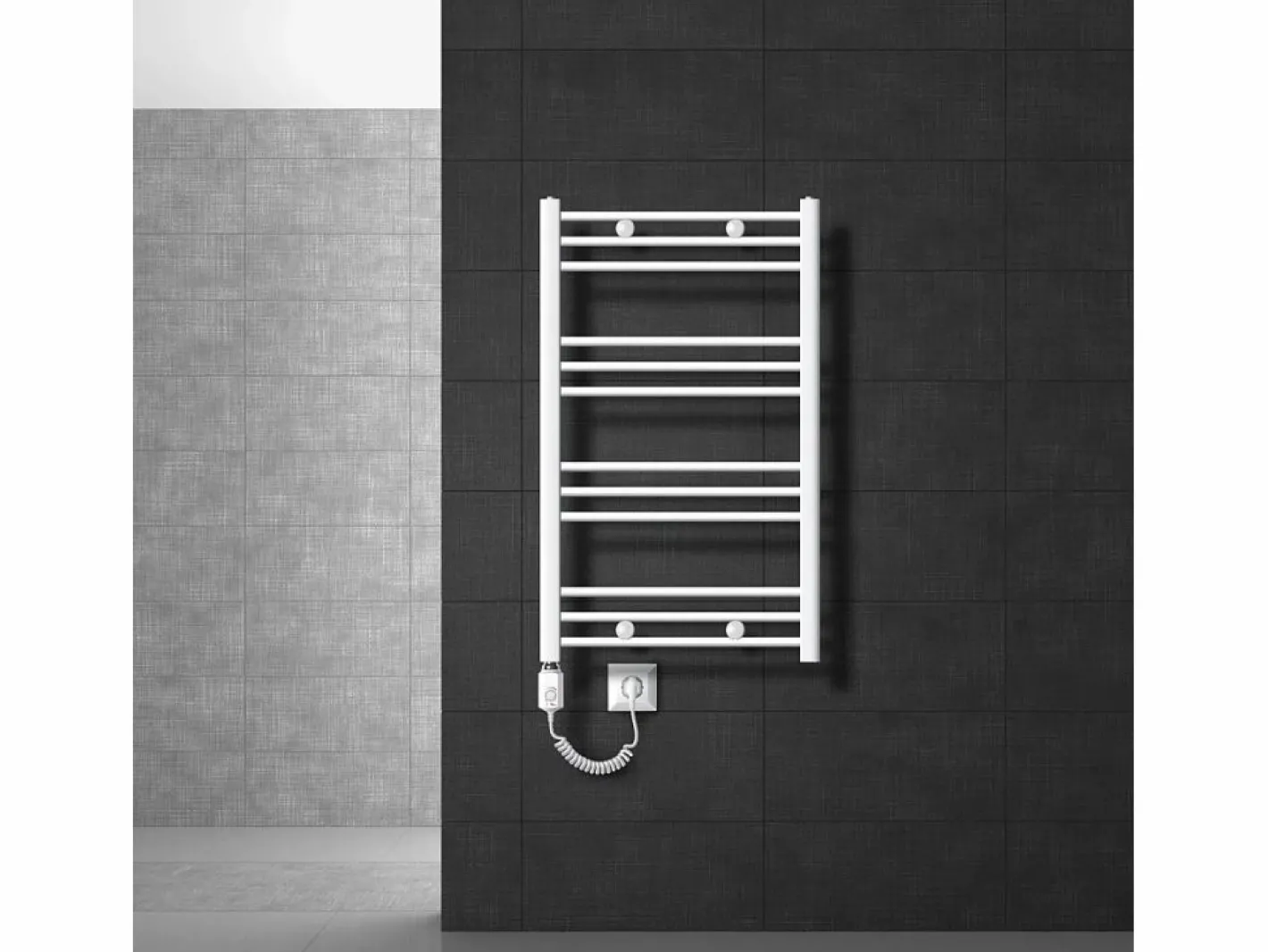 LuxeBath Toallero Eléctrico|Radiador de baño eléctrico Sahara 600x800 mm conexión lateral derecha