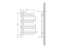 LuxeBath Toallero Eléctrico|Radiador de baño EM Iron 600x1000 mm Antracita Conexión central en la parte inferior
