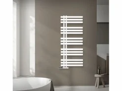 LuxeBath Toallero Eléctrico|Radiador de baño Iron EM 500x1200mm Conexión central inferior con embellecedor