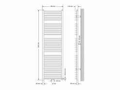 LuxeBath Radiador de baño Sahara, 750x1800 mm, , curvo con conexión central Blanco Sale