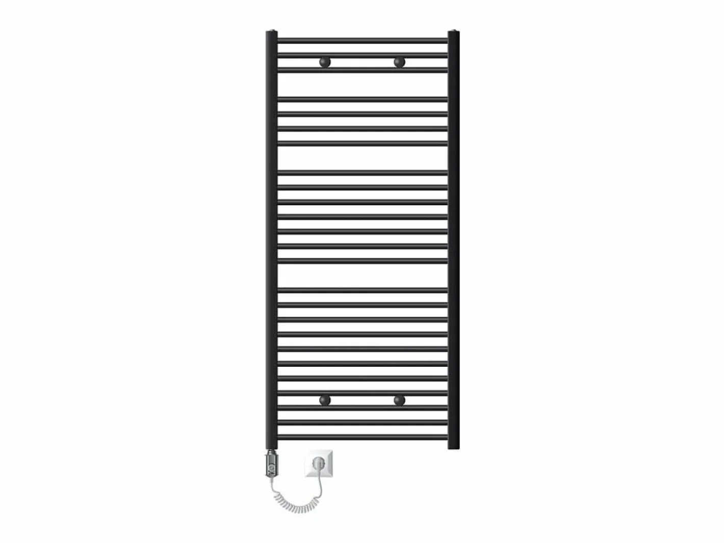 LuxeBath Radiador de diseño eléctrico Electric antracita con elemento calefactor cromado 900W Gris antracita