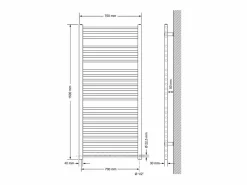LuxeBath Toallero Eléctrico|Radiador de diseño eléctrico Electric antracita con elemento calefactor cromado 1200W