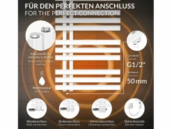 Radiador de Diseño Iron EM 500x1600 mm Conexión Central Inferior con Embellecedor^LuxeBath Best