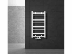 LuxeBath Toallero Eléctrico|Radiador de diseño no eléctrico Sahara, 500 x 800 mm, color , conexión central
