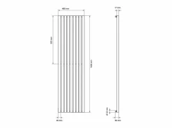 Radiador de diseño vertical Stella 480 x 1800 mm conexión central + embellecedor^LuxeBath New