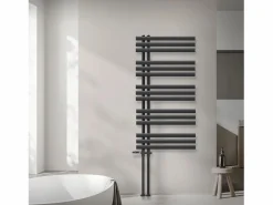 LuxeBath Radiador de panel antracita para baño 600x1200mm con conexión central al suelo Gris antracita Best