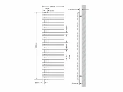 LuxeBath Toallero Eléctrico|Radiador de panel antracita para baño 500x1600mm con conexión central universal