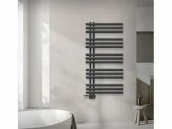LuxeBath Radiador de panel antracita para baño 600x1200mm con conexión central universal Gris antracita
