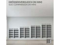 LuxeBath Toallero Eléctrico|Radiador de panel antracita para baño 500x1000mm con conexión central universal