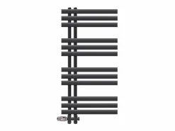 LuxeBath Toallero Eléctrico|Radiador de panel antracita para baño 500x1000mm con conexión central al suelo