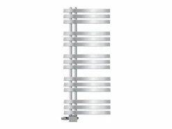 LuxeBath Radiador de panel cromado para baño 500x1200mm con conexión central universal Plateado Clearance