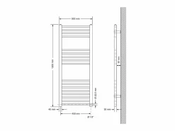 LuxeBath Radiador eléctrico con resistencia calefactora 1200W, 500 x 1200 mm, antracita Gris antracita Best