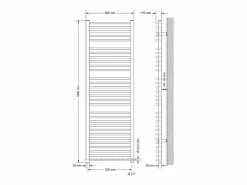 LuxeBath Radiador eléctrico con resistencia calefactora 900W, 600 x 1800 mm, antracita Gris antracita New
