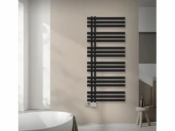 LuxeBath Radiador toallero de baño 60x140 cm calefactor mate estufa diseño panel Negro Clearance
