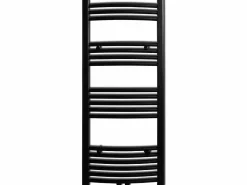 vidaxl Radiador toallero de baño curvo 500 x 1160 mm Negro Outlet