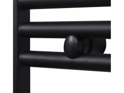 vidaxl Radiador toallero de baño curvo 500 x 1160 mm Negro Outlet
