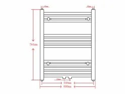 vidaxl Toallero Eléctrico|Radiador toallero de baño recto 600 x 764 mm