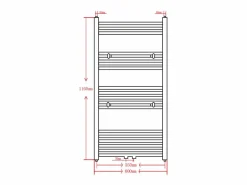 vidaxl Radiador toallero de baño recto 600 x 1160 mm Gris Clearance