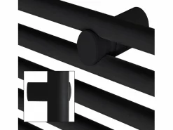 LuxeBath Radiador toallero de baño 400x1500 mm calefactor mate con conexión lateral Negro Clearance