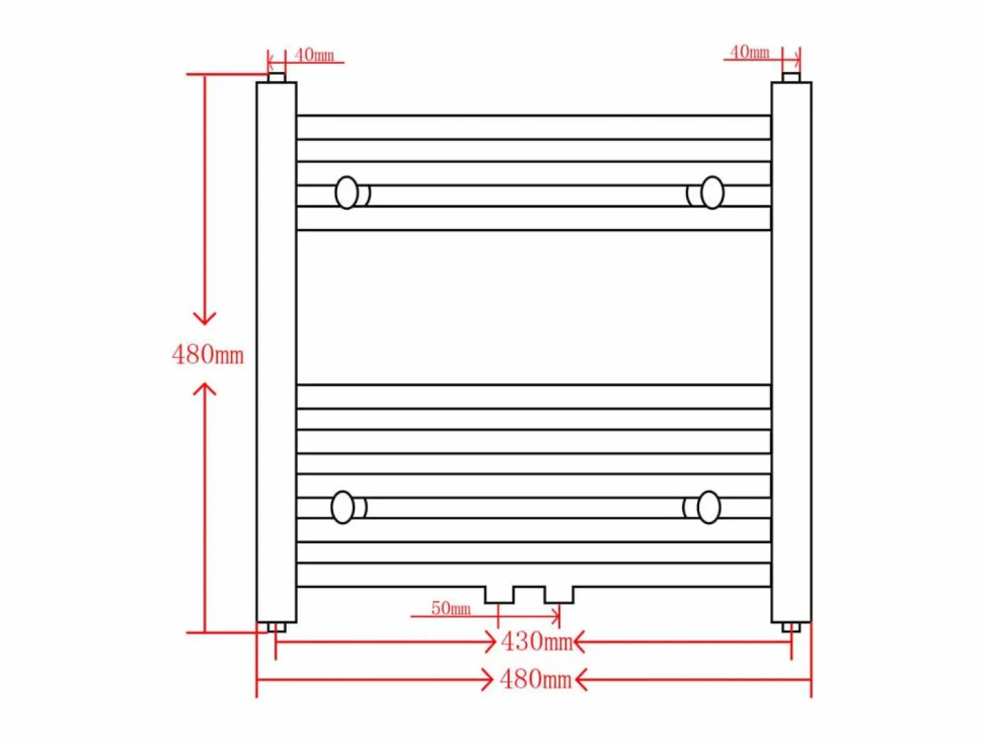 vidaxl Toallero Eléctrico|Radiador toallero de baño curvo 480x480 mm