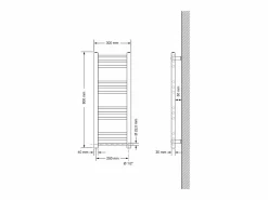 Radiador toallero de baño 30x80 cm calefactor mate estufa conexión lateral^LuxeBath Sale
