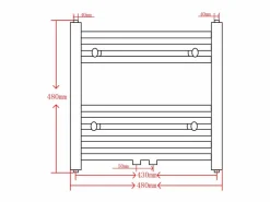 Radiador toallero de baño curvo 480x480 mm^vidaxl Clearance