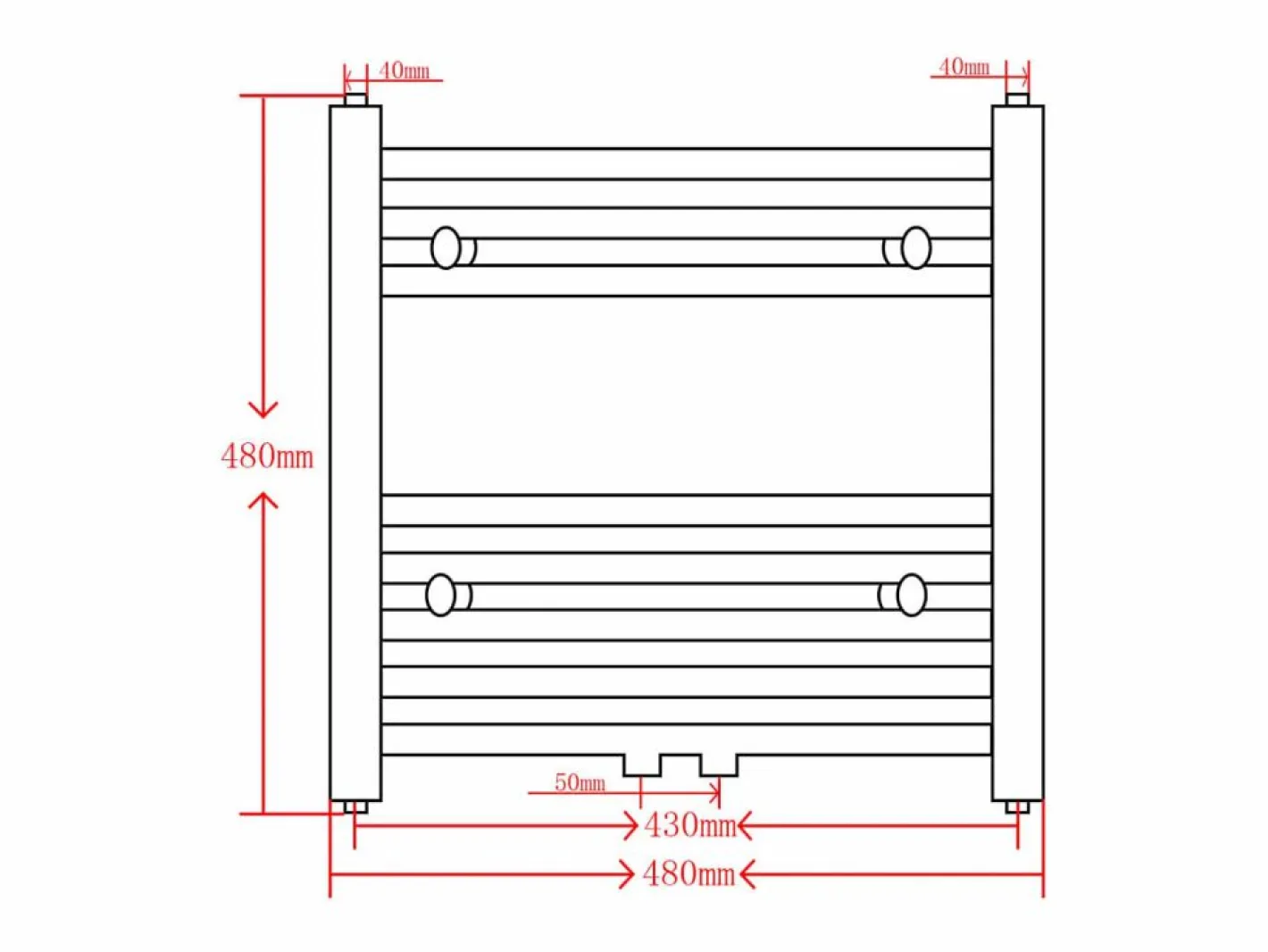 Radiador toallero de baño curvo 480x480 mm^vidaxl Clearance