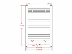 vidaxl Radiador toallero de baño recto 500 x 764 mm Gris Online