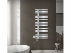 LuxeBath Toallero Eléctrico|Radiador toallero eléctrico cromado 500 x 1200 mm con elemento calefactor 900W