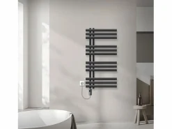 LuxeBath Toallero Eléctrico|Radiador toallero eléctrico antracita 500 x 1000 mm con elemento calefactor 300W