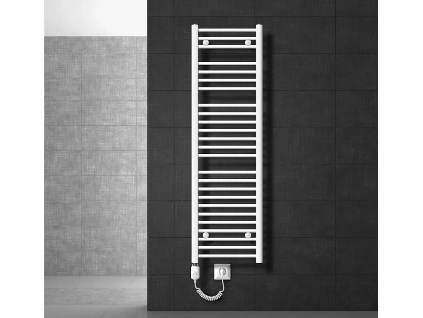 LuxeBath Toallero Eléctrico|Radiador toallero eléctrico con resistencia 1200W, 400 x 1500 mm, , recto