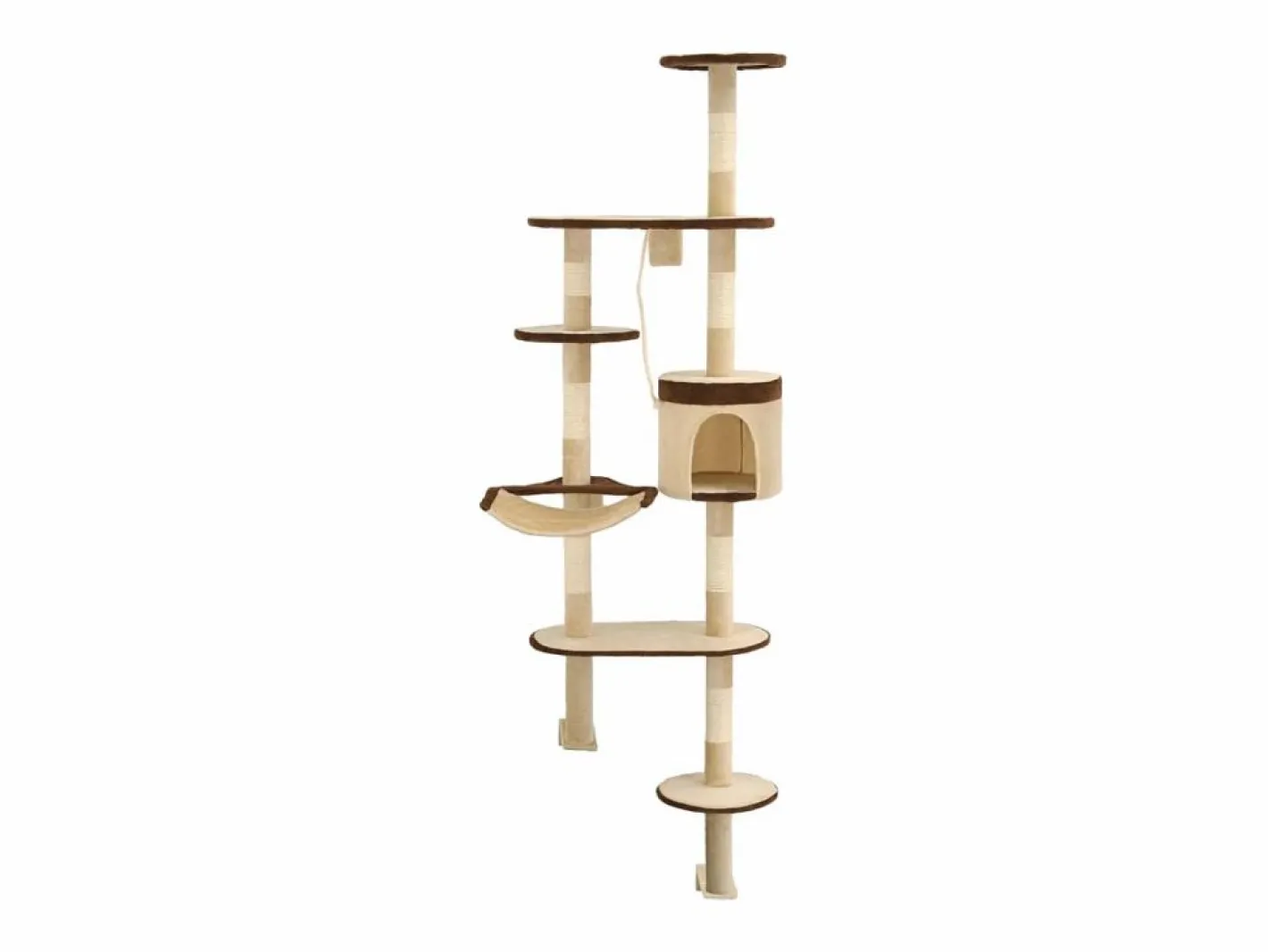 Clicnbuy Juego De Animales|Rascador de gato de pared postes de sisal 194 cm beige y marrón