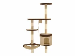 Clicnbuy Juego De Animales|Rascador de gato de pared postes de sisal 194 cm beige y marrón